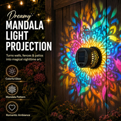 💥LAST DAY SALE 50%OFF💥65K+ SOLD!✨Solar Mandala Wall Light | Outdoor Garden Fence Projector Lamp 🪐🌌
