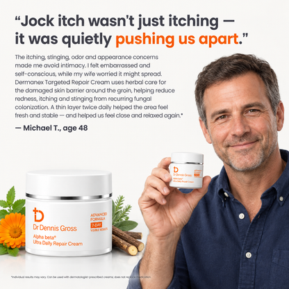 Clear Your Jock Itch, Eczema & Athlete's Foot Within 2-4 Weeks With Dermanex™ Targeted Repair Cream