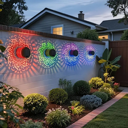 💥LAST DAY SALE 50%OFF💥65K+ SOLD!✨Solar Mandala Wall Light | Outdoor Garden Fence Projector Lamp 🪐🌌