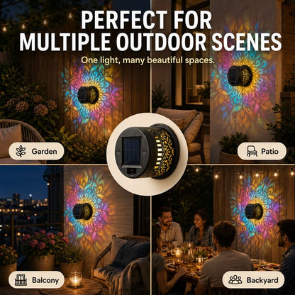 💥LAST DAY SALE 50%OFF💥65K+ SOLD!✨Solar Mandala Wall Light | Outdoor Garden Fence Projector Lamp 🪐🌌