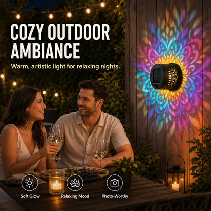 💥LAST DAY SALE 50%OFF💥65K+ SOLD!✨Solar Mandala Wall Light | Outdoor Garden Fence Projector Lamp 🪐🌌