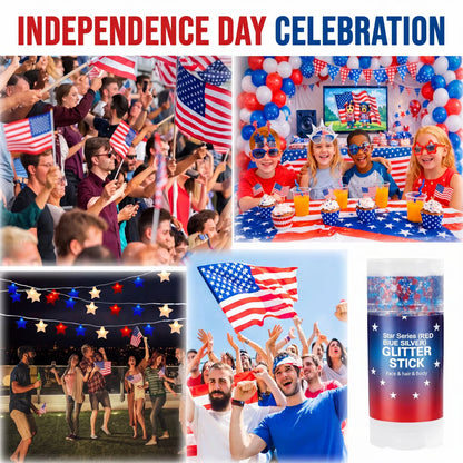 💥LAST DAY SALE 50%OFF💥🦅4th of July Glitter Stick✨🔔Red, White & Blue Body & Hair Sparkle