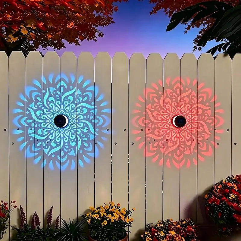 💥LAST DAY SALE 50%OFF💥65K+ SOLD!✨Solar Mandala Wall Light | Outdoor Garden Fence Projector Lamp 🪐🌌