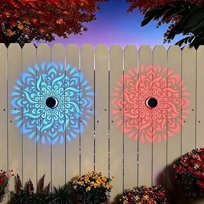 💥LAST DAY SALE 50%OFF💥65K+ SOLD!✨Solar Mandala Wall Light | Outdoor Garden Fence Projector Lamp 🪐🌌