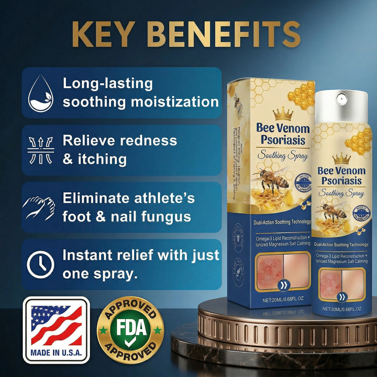 Dermynex™ Advanced Recovery Mist: Triple-Active Relief for Psoriasis & Eczema-Prone Skin with Bee Venom & Omega-3【Free Tax】