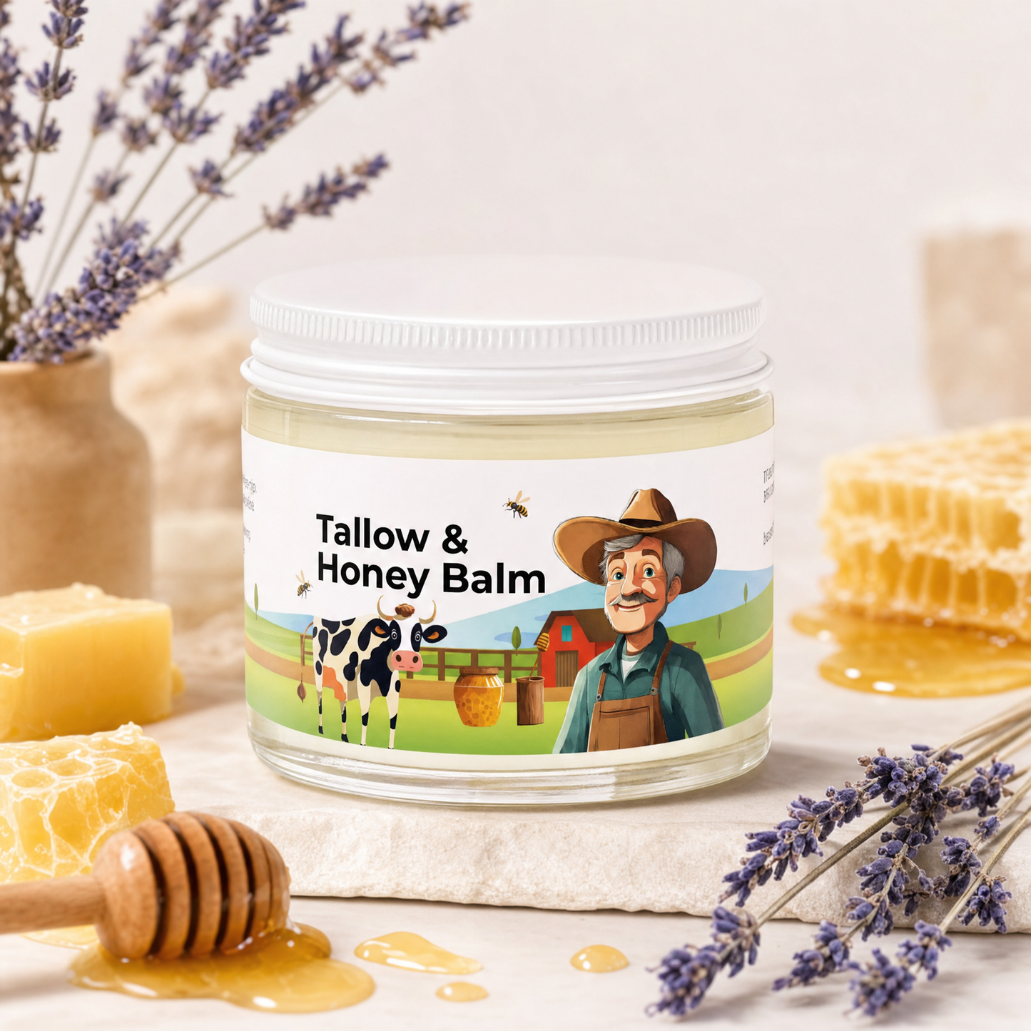 💥LAST DAY SALE 50%OFF💥🍯✨ Grass-Fed Tallow & Raw Honey Healing Balm – 2 oz